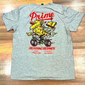 Prime Pizza Heather Grey Shirt (Adult L)